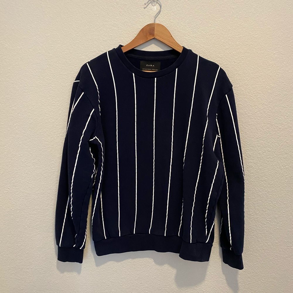 Zara dark blue stripe sweatshirt